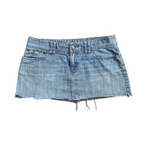 ABERCROMBIE & FITCH Womens Size 6 Micro Mini Cut Off Denim Blue Jean Skirt